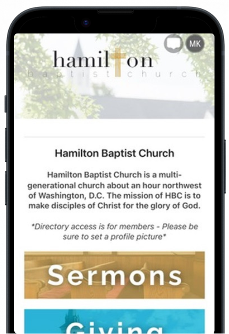 hamilton baptist church center app